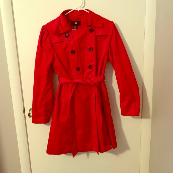 H&M Jackets & Blazers - Red trench coat.. only worn 3 times (if that)